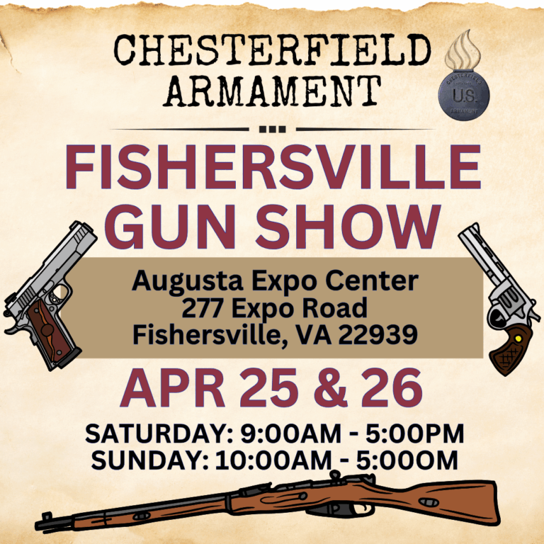 Upcoming Event: Fishersville Gun Show, APR 25 & 26, 2026